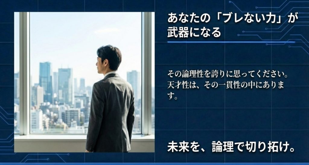 ささ脳の天才的な分析力を武器にするためのまとめを示す画像。