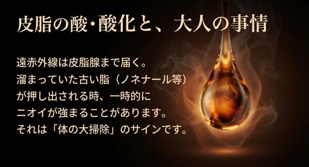 脇の匂いやワキガが気になる時の生理学的背景を示す画像。