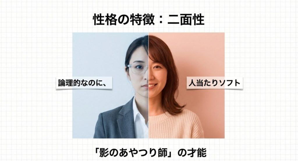 影のあやつり師と呼ばれる要領の良さと行動パターンを示す画像。