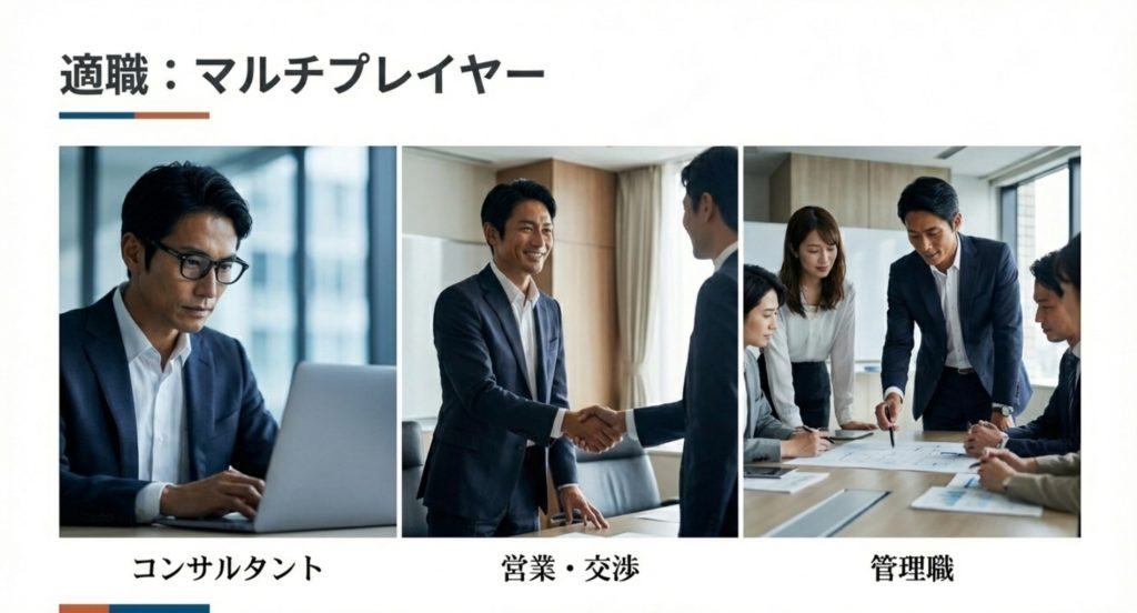 さう脳の男に向いてる仕事や適職の具体例を示す画像。