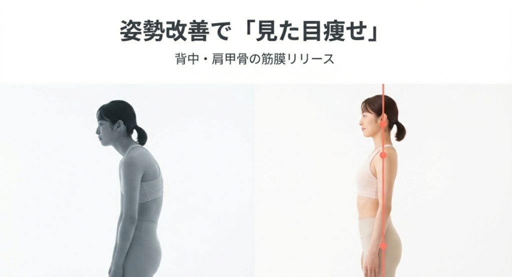 背中や肩甲骨周りに当てることで、硬くなった筋肉を解きほぐす筋膜リリースのような効果が期待できろ画像。