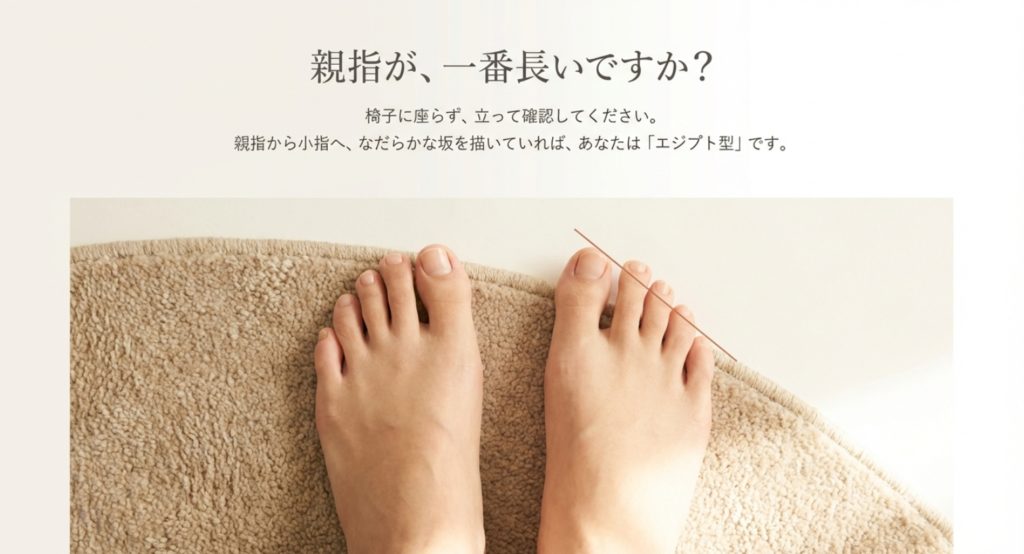 親指が最も長いエジプト型の定義と見分け方