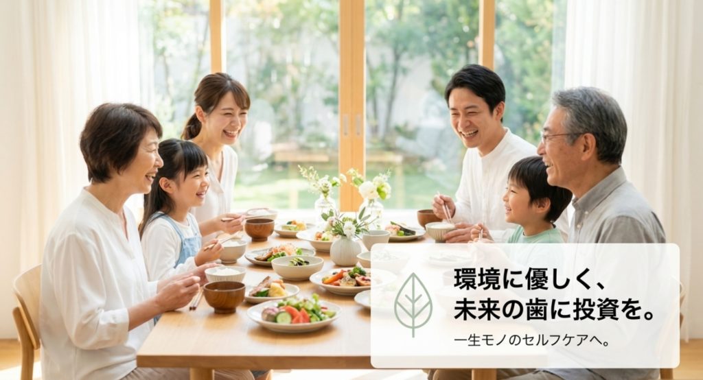 tepe歯ブラシとマツコの知らない世界が導く一生の健康を示す画像。