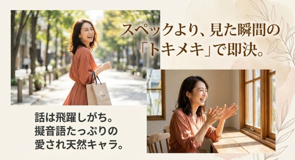 うう脳女のあるあるエピソードと行動動態を示す画像。