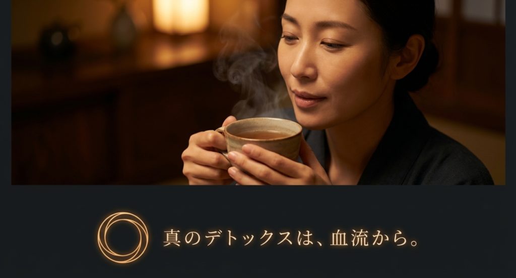 岩盤浴でデトックスは血流を良くするを示す画像。